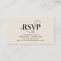 Elegant Classic, Black and Cream, RSVP respond