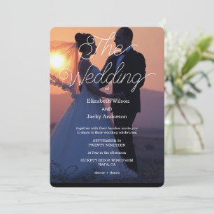 Elegant Classic Black and White Caligraphy Wedding Invitation