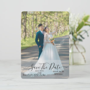 Elegant Classic Black and White Caligraphy Wedding Save The Date