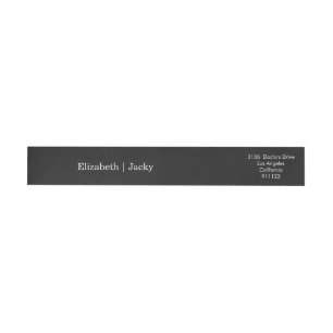 Elegant Classic Black and White Caligraphy Wedding Wrap Around Label