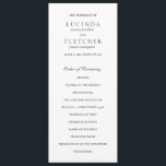 Elegant Classic Black and White Formal Wedding Programme<br><div class="desc">Elegant black and white wedding program featuring a simple and minimal design with the names of the bride and groom in a traditional serif font and the middle and last names in an elegant calligraphy script.  A classic style that is perfect for a formal wedding.</div>