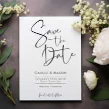 Elegant Classic Black and White Save the Date
