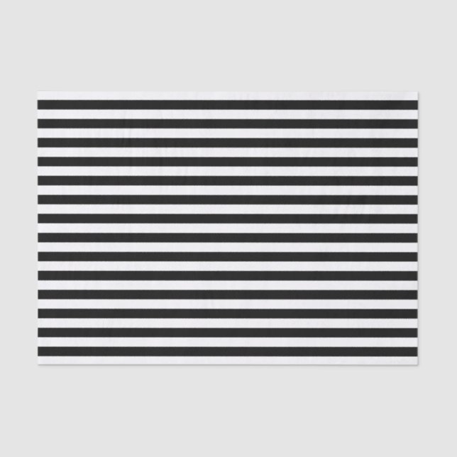 Elegant Classic Black and white stripes pattern Tissue Paper (Front)