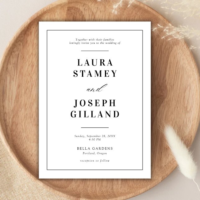 Elegant Classic Black and White Wedding Invitation (Creator Uploaded)
