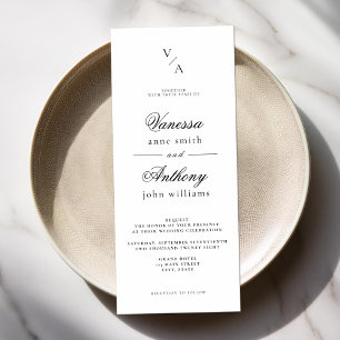 Elegant Classic Black and White Wedding Invitation