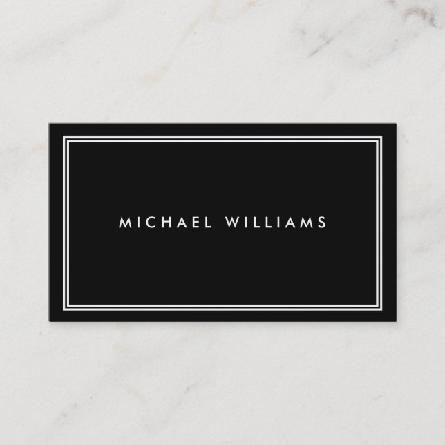Elegant Classic Black Business Card (Front)