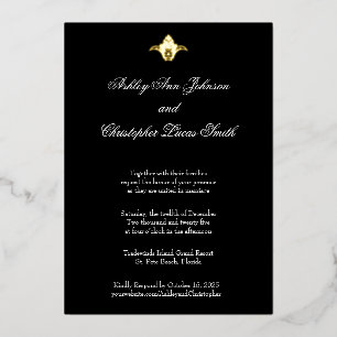 Elegant Classic Black Gold Foil Wedding Invitation