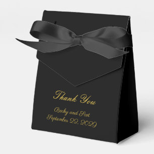 Elegant Classic Black Gold Wedding Favour Box