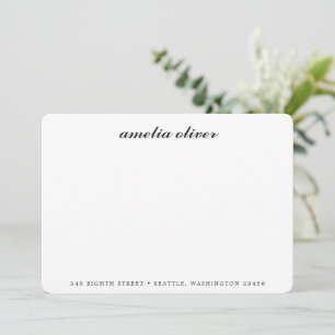 Elegant Classic Black Script Name Address Custom Card