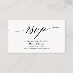 Elegant Classic, Black Script, RSVP respond Enclosure Card