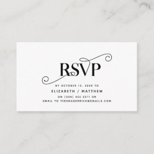 Elegant Classic, Black Script, RSVP respond Enclosure Card