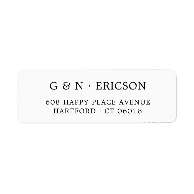 Elegant Classic Black Wedding Return Address (Front)