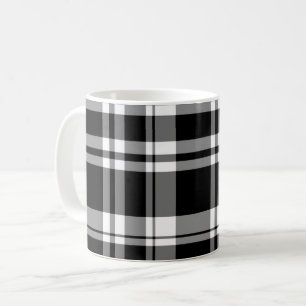 Elegant classic black white plaid pattern coffee mug