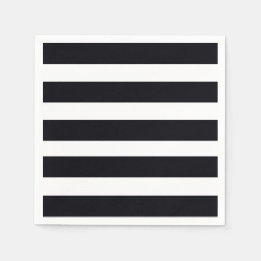 Elegant Classic Black & White Striped Chic Modern Napkin