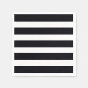 Elegant Classic Black & White Striped Chic Modern  Napkin