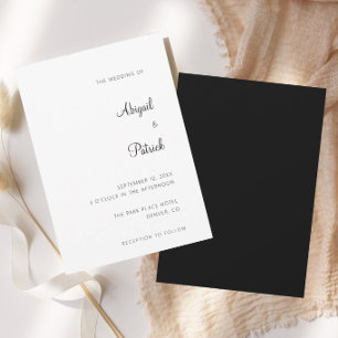 Elegant Classic Black & White Wedding Invitation