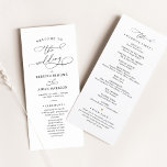 Elegant Classic Black & White Wedding Program Menu<br><div class="desc">Designed to coordinate with our Boho Greenery wedding collection,  this customizable Ceremony Program features watercolor eucalyptus branches with a classy serif font & elegant calligraphy text graphics. Matching items available.</div>