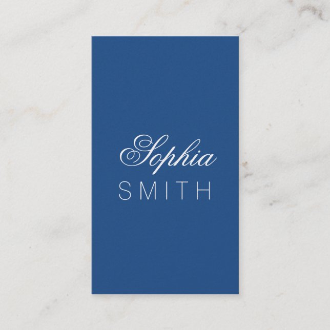 Elegant Classic Blue - Enter your name Business Card (Front)