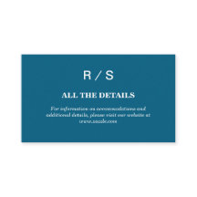 Elegant Classic Blue Monogram Enclosure Card