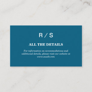 Elegant Classic Blue Monogram Enclosure Card