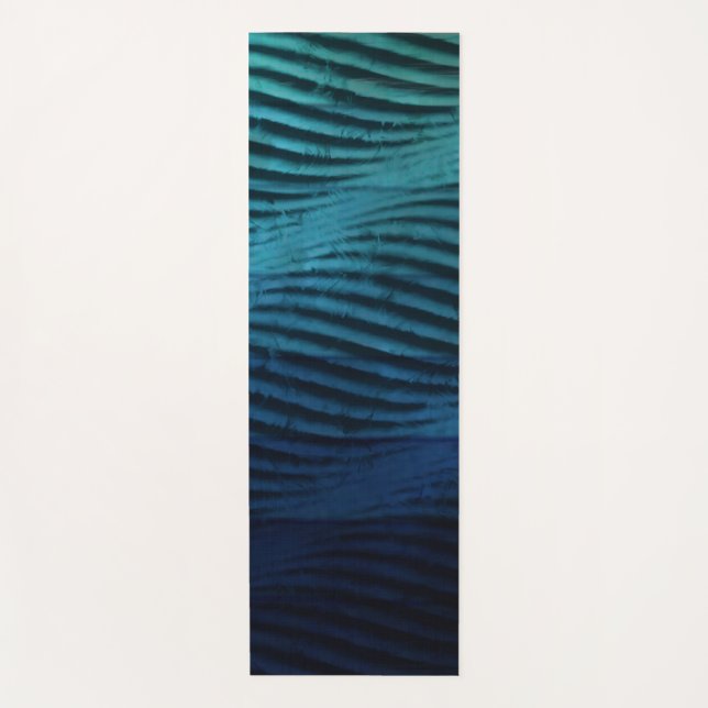 Elegant Classic Blue Waves in Watercolor Yoga Mat (Front)