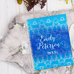 Elegant Classic Blue White Damask Pattern Yearly  Planner<br><div class="desc">Elegant personalised planner design featuring a white damask pattern on a blue background. The text is fully customisable. To change it use the Personalise option. For more changes,  such as changes to the font,  font colour or text layout,  use the Edit design tool option.</div>