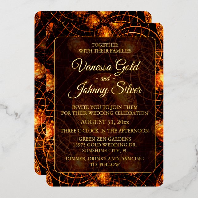 Elegant Classic Boho Modern Gold #901 Wedding (Front/Back)