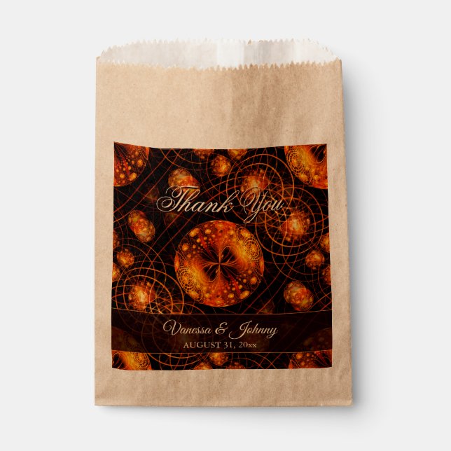 Elegant Classic Boho Modern Gold #901 Wedding Favour Bags (Front)