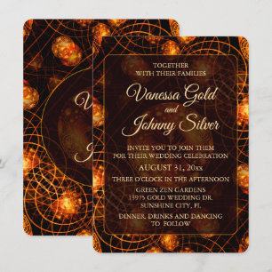 Elegant Classic Boho Modern Gold #901 Wedding Invitation