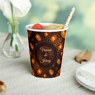 Elegant Classic Boho Modern Gold #901 Wedding Paper Cups