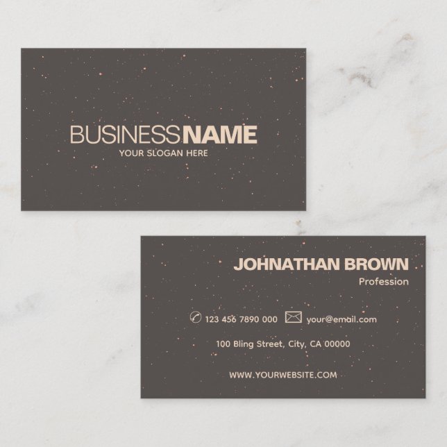 Elegant Classic Brown Cream Gold Sparkle Glitter  Business Card (Front/Back)