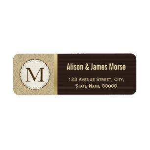 Elegant Classic Brown Gold Monogrammed Wedding