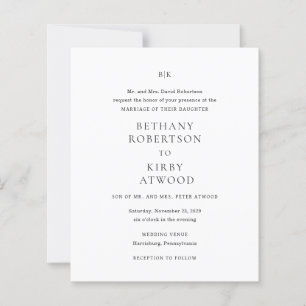 Elegant Classic Budget Wedding Invitation