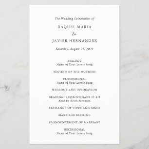 Elegant Classic Budget Wedding Program Flyer