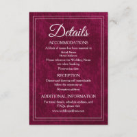 Elegant Classic Burgundy Berry Wedding Details