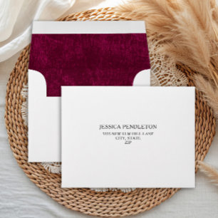 Elegant Classic Burgundy Berry Wedding RSVP Envelope