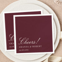 Elegant Classic Burgundy Cheers Wedding