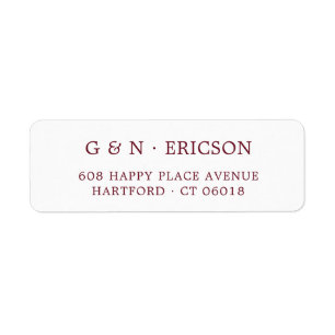 Elegant Classic Burgundy Wedding Return Address