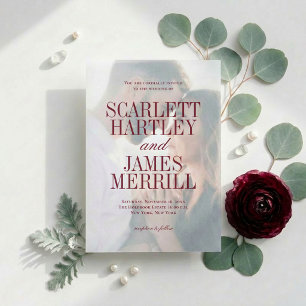 Elegant Classic Burgundy Wedding Vellum Invitations