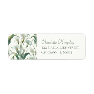 Elegant Classic Calla Lily Pretty Return Address