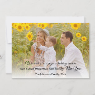 elegant classic calligraphy family holiday photo card