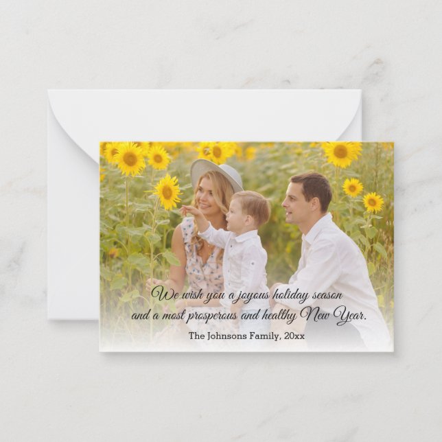 elegant classic calligraphy family holiday photo card (Front)