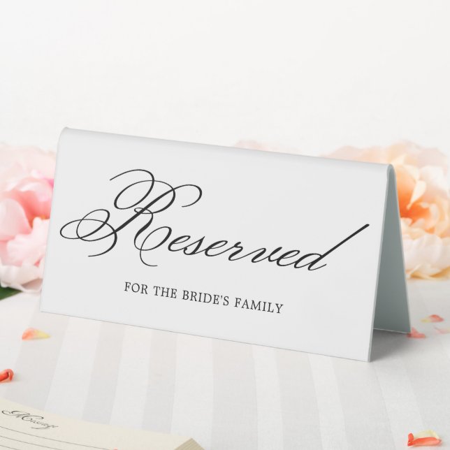 Elegant Classic Calligraphy Reserved for Family (In SItu (Wedding))