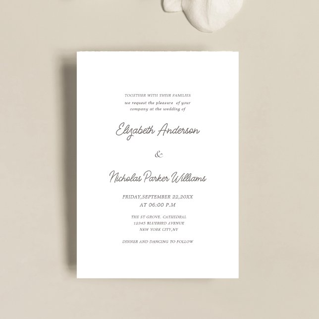 elegant classic calligraphy scripted wedding  invitation (Creator Uploaded)