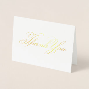 Elegant Classic Calligraphy Thank You Foil Card
