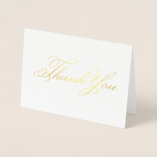 Elegant Classic Calligraphy Thank You Foil Card