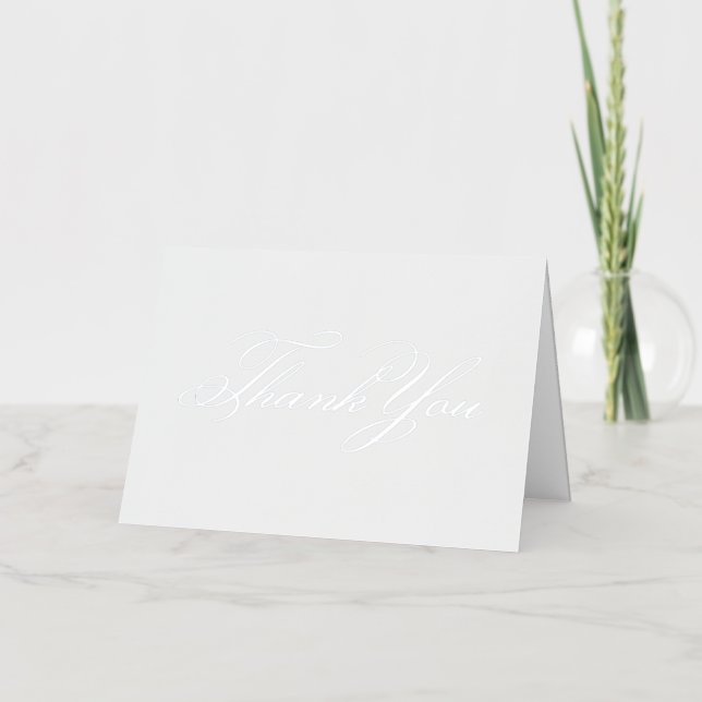 Elegant Classic Calligraphy Thank You Foil Greeting Card (Front)