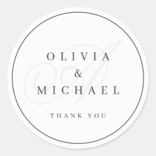 Elegant classic calligraphy vintage wedding favour classic round sticker