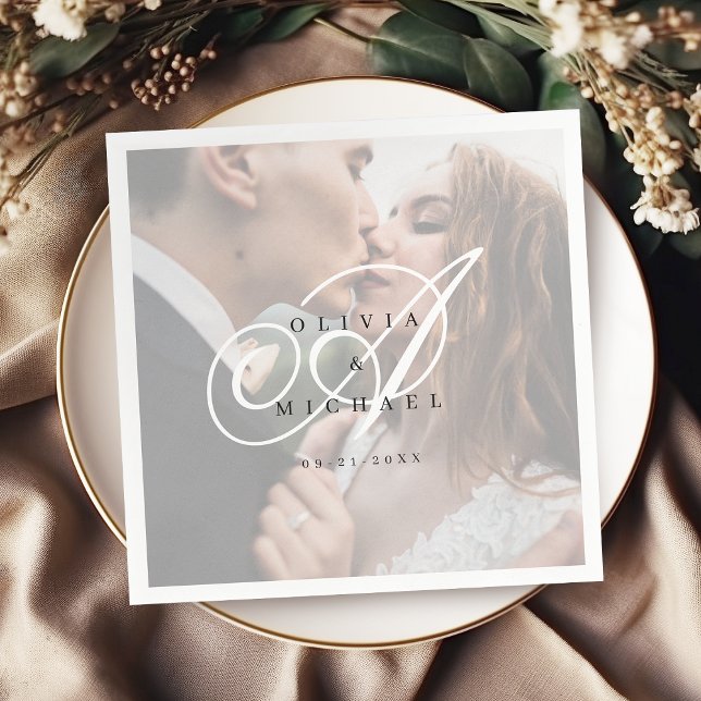 Elegant classic calligraphy vintage wedding  napkin (Elegant classic calligraphy vintage wedding napkins)