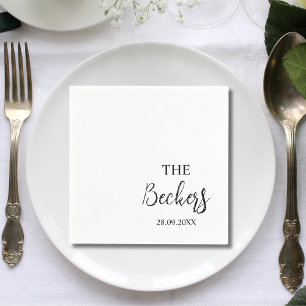 Elegant Classic Calligraphy Vintage Wedding Napkin
